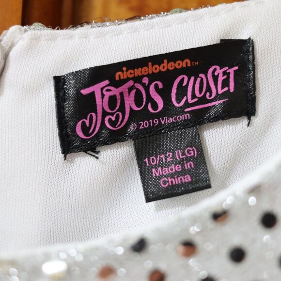 JoJo Siwa Silver Sequin Jumpsuit with Pink and Blue Accents - Picture 8 of 15